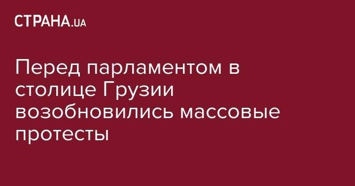 Георгий Гахарий - Перед парламентом в столице Грузии возобновились массовые протесты - strana.ua - Грузия - Тбилиси