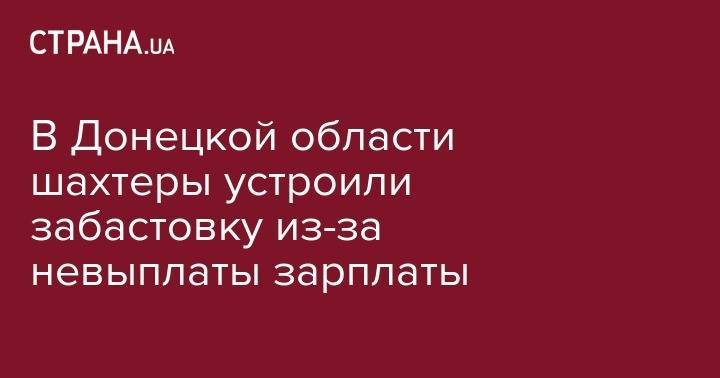 Михаил Волынец - В Донецкой области шахтеры устроили забастовку из-за невыплаты зарплаты - strana.ua - Украина - обл. Донецкая