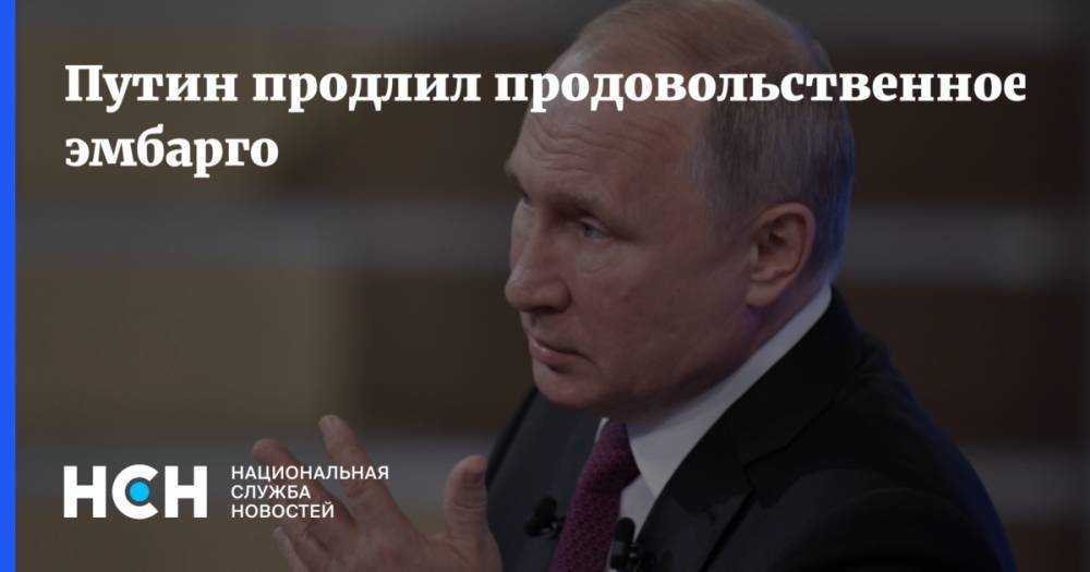 Владимир Путин - Александр Рар - Путин продлил продовольственное эмбарго - nsn.fm - Россия - Германия