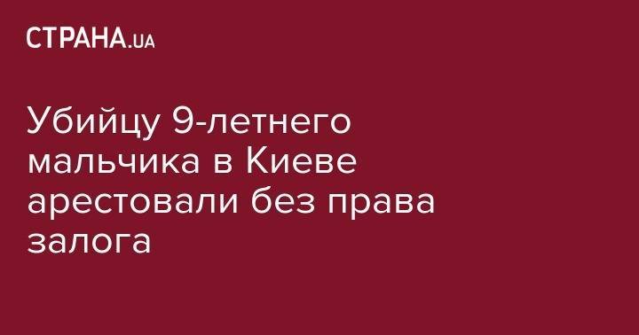Андрей Крищенко - Убийцу 9-летнего мальчика в Киеве арестовали без права залога - strana.ua - Киев - район Дарницкий