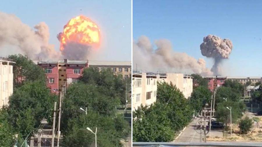 Появилось видео взрыва в воинской части в Казахстане - iz.ru - Казахстан - Туркестан