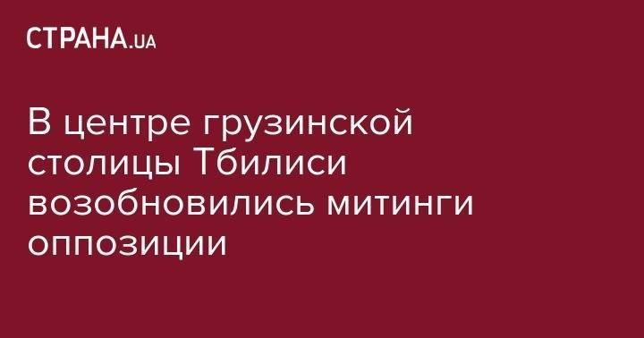 Георгий Гахария - В центре грузинской столицы Тбилиси возобновились митинги оппозиции - strana.ua - Грузия - Тбилиси