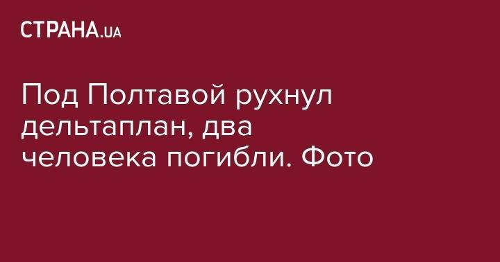 Под Полтавой рухнул дельтаплан, два человека погибли. Фото - strana.ua - Полтавская обл. - Полтава