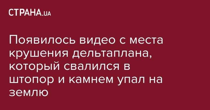 Появилось видео с места крушения дельтаплана, который свалился в штопор и камнем упал на землю - strana.ua - Полтава