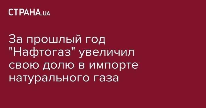 За прошлый год "Нафтогаз" увеличил свою долю в импорте натурального газа - strana.ua - Украина - Венгрия - Польша - Словакия