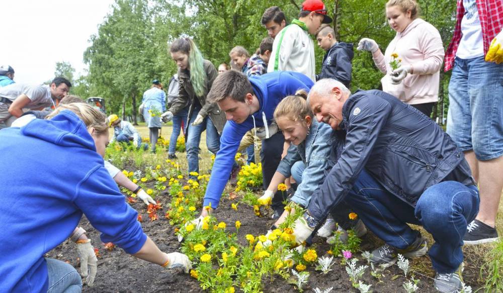 Молодежь Приморского района украсила цветами аллею на Школьной улице - gorod-plus.tv - р-н Приморский - Экология