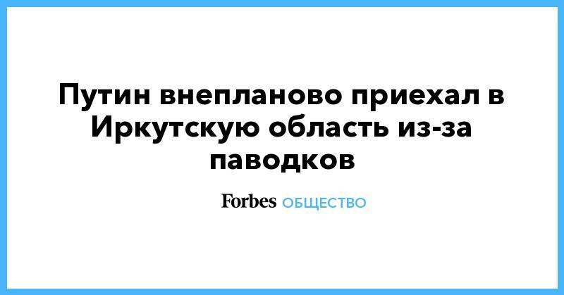 Путин внепланово приехал в Иркутскую область из-за паводков - forbes.ru - Иркутская обл. - Япония - Тулун - Братск