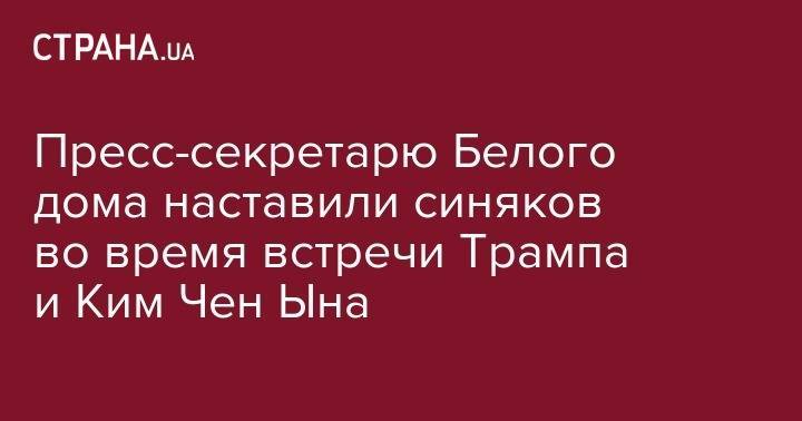 Дональд Трамп - Ким Ченын - Стефани Гришэм - Пресс-секретарю Белого дома наставили синяков во время встречи Трампа и Ким Чен Ына - strana.ua - США - КНДР - Корея