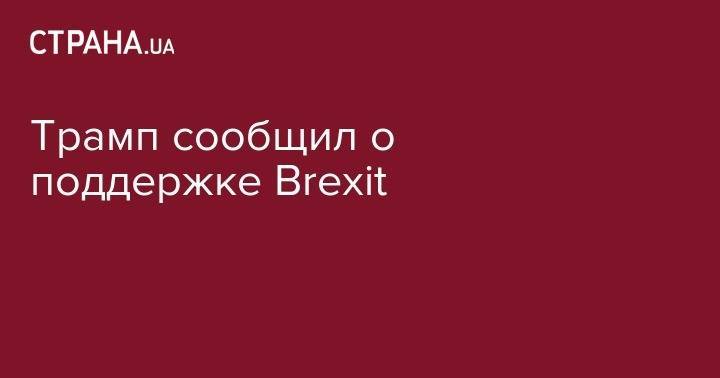 Дональд Трамп - Трамп сообщил о поддержке Brexit - strana.ua - США - Вашингтон - Англия - Брюссель