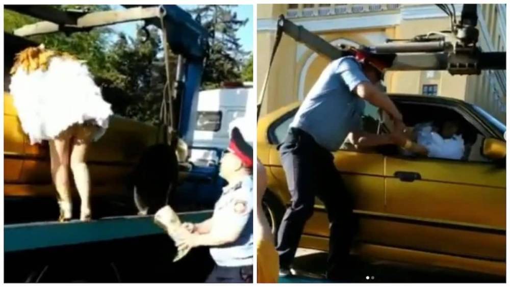 Автоледи отчаянно отбивала "золотой" BMW от полицейского в Алматы - nur.kz - Алма-Ата