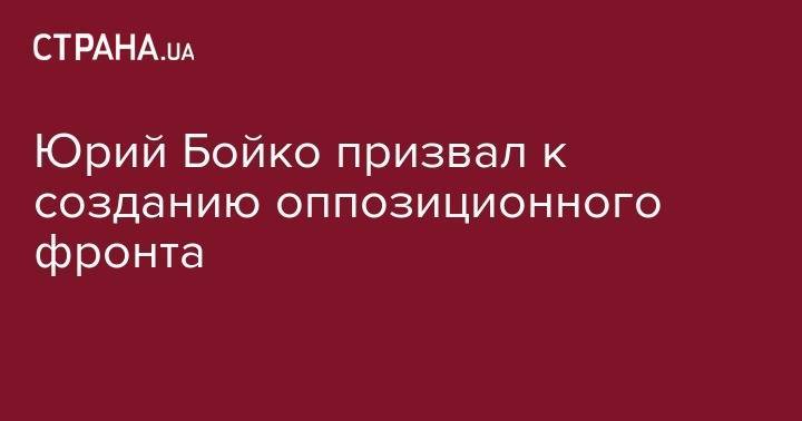 Юрий Бойко - Юрий Бойко призвал к созданию оппозиционного фронта - strana.ua