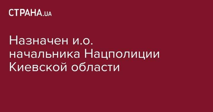 Сергей Князев - Андрей Небитов - Назначен и.о. начальника Нацполиции Киевской области - strana.ua - Киев - Киевская обл.