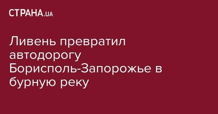 Ливень превратил автодорогу Борисполь-Запорожье в бурную реку - strana.ua - Запорожская обл. - Запорожье - Мариуполь - Кременчуг