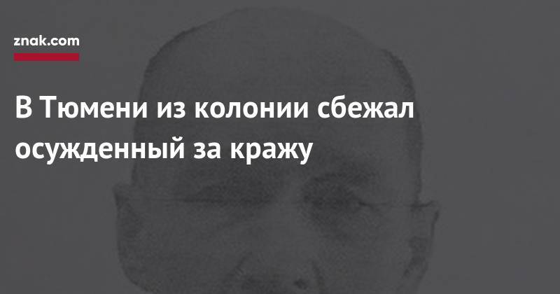 В&nbsp;Тюмени из&nbsp;колонии сбежал осужденный за&nbsp;кражу - znak.com - Россия - Тюмень - Тюменская обл.