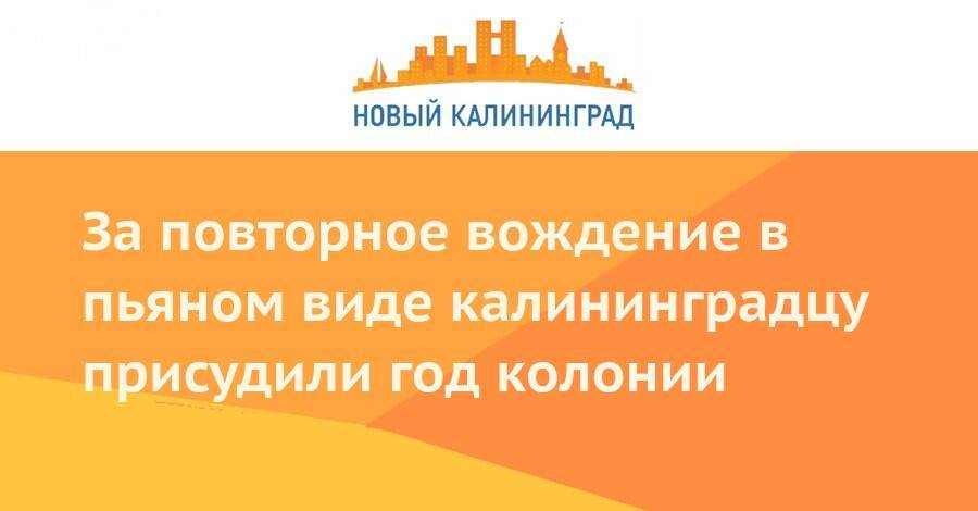 За повторное вождение в пьяном виде калининградца приговорили к год колонии - newkaliningrad.ru - Зеленоградск