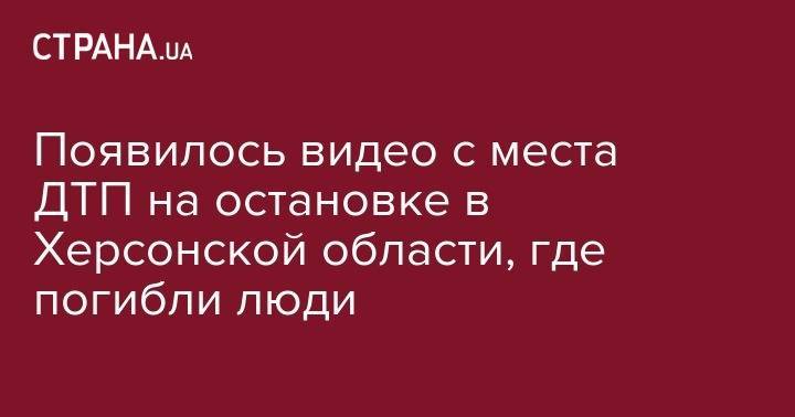 Появилось видео с места ДТП на остановке в Херсонской области, где погибли люди - strana.ua - Херсонская обл.