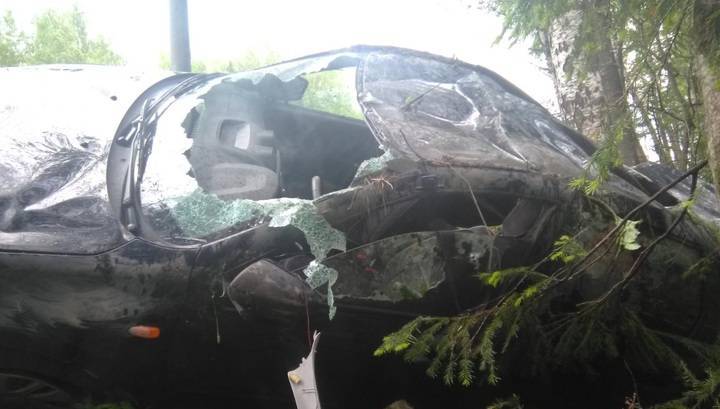 В Пермском крае автомобиль выбросило с трассы после тарана. Видео - vesti.ru - Пермь