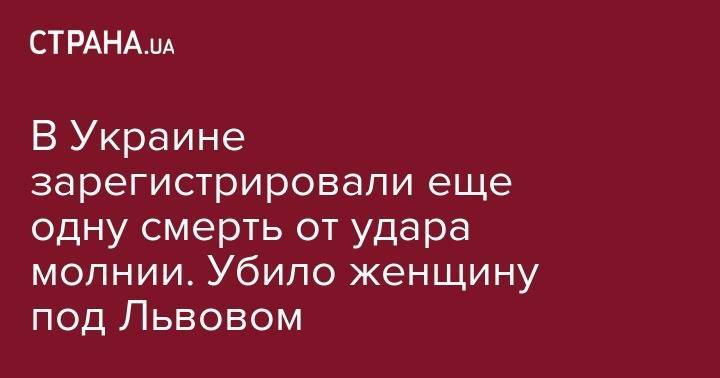 В Украине зарегистрировали еще одну смерть от удара молнии. Убило женщину под Львовом - strana.ua - Херсон - Львовская обл.