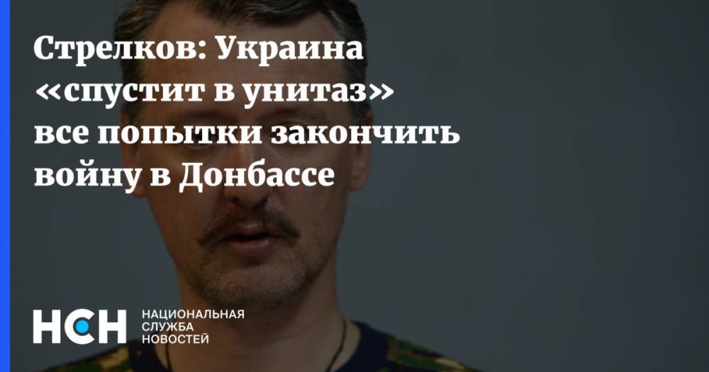 Игорь Стрелков - Стрелков: Украина «спустит в унитаз» все попытки закончить войну в Донбассе - nsn.fm - Украина - Киев - ДНР