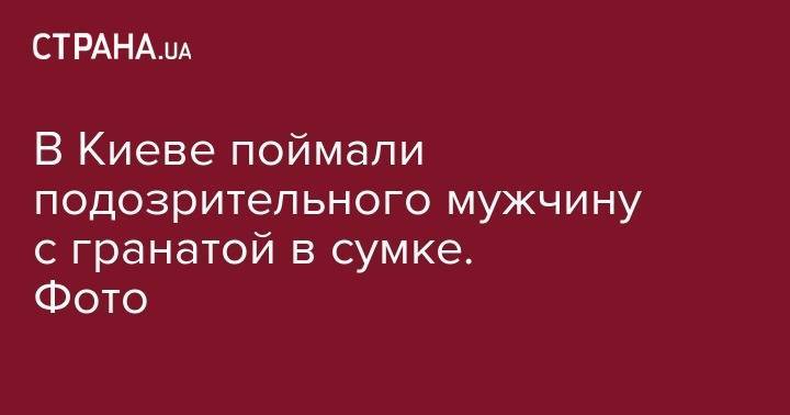 В Киеве поймали подозрительного мужчину с гранатой в сумке. Фото - strana.ua - Киев - Черкасская обл. - район Днепровский, Киев