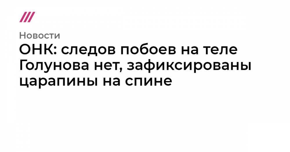 Павел Чиков - ОНК: следов побоев на теле Голунова нет, зафиксированы царапины на спине - tvrain.ru
