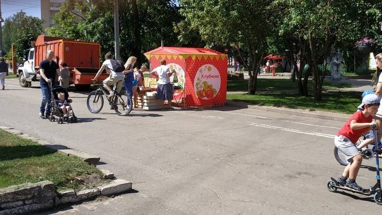Андрей Борисов - Продавцы клубники захватили велодорожку в центре города - smolensk2.ru - Смоленск