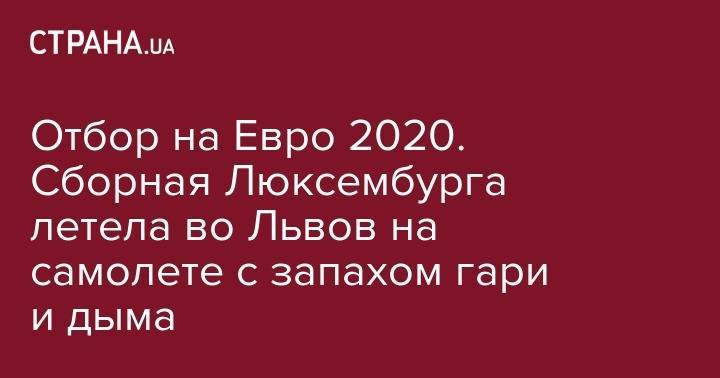 На Евро - Отбор на Евро 2020. Сборная Люксембурга летела во Львов на самолете с запахом гари и дыма - strana.ua - Украина - Львов - Румыния - Литва - Вильнюс - Люксембург - Великое Герцогство Люксембург