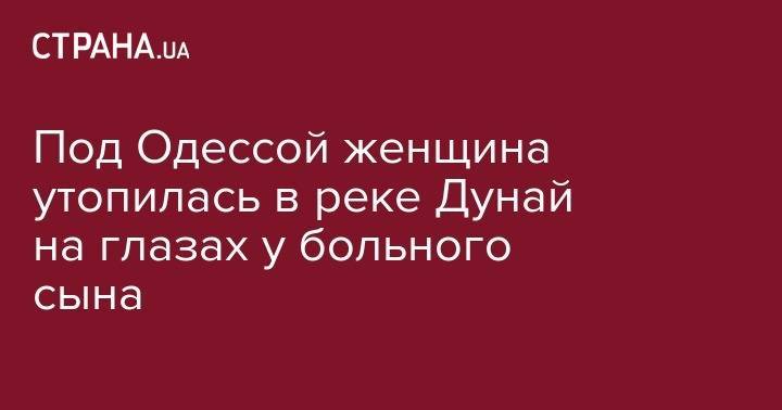 Под Одессой женщина утопилась в реке Дунай на глазах у больного сына - strana.ua - Одесская обл.