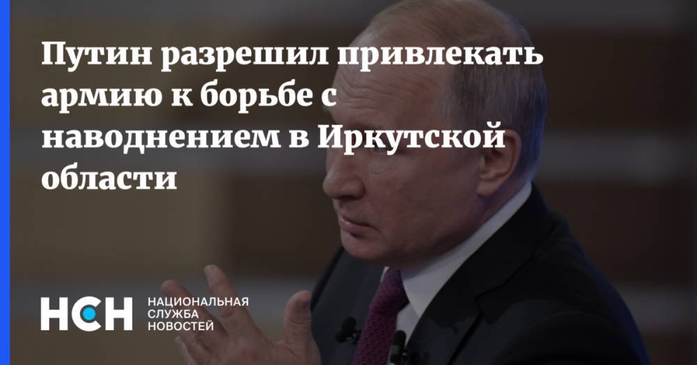 Сергей Шойгу - Владимир Путин - Дмитрий Песков - Путин разрешил привлекать армию к борьбе с наводнением в Иркутской области - nsn.fm - Россия - Иркутская обл. - Братск