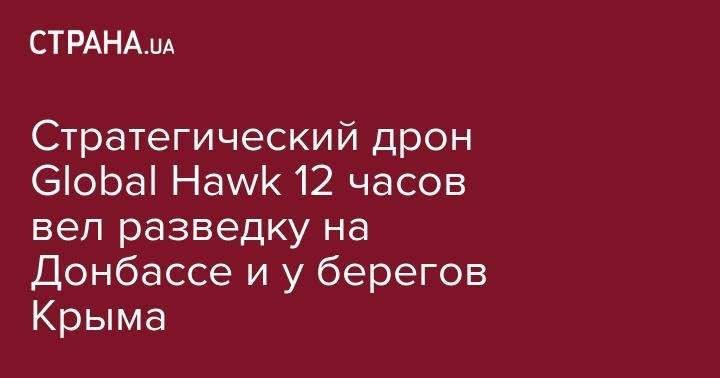 Стратегический дрон Global Hawk 13 часов вел разведку на Донбассе и у берегов Крыма - strana.ua - Россия - США - Украина - Крым - Сочи - Краснодарский край - Белгородская обл. - Воронежская обл. - Ростовская обл. - Кубань