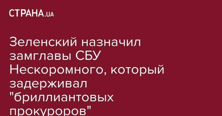 Владимир Зеленский - Виктор Янукович - Зеленский назначил замглавы СБУ Нескоромного, который задерживал "бриллиантовых прокуроров" - strana.ua - Украина - Киев - Киевская обл.