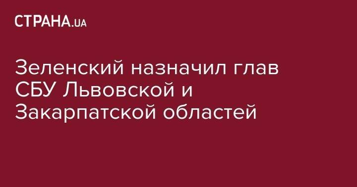 Владимир Зеленский - Петр Порошенко - Зеленский назначил глав СБУ Львовской и Закарпатской областей - strana.ua - Украина - Хмельницкая обл. - Львовская обл. - Закарпатская обл.