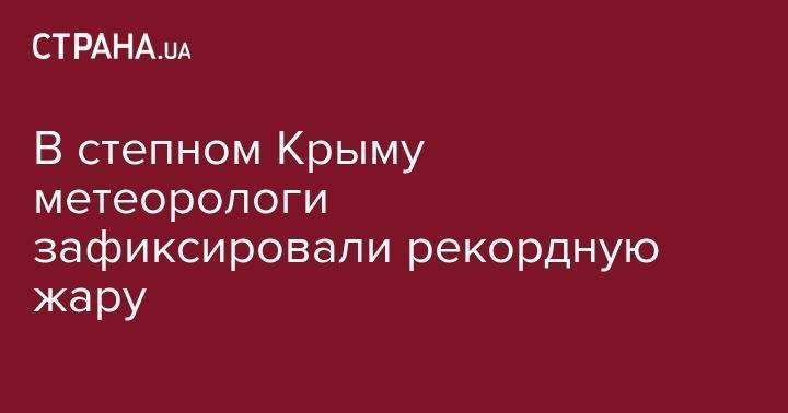 Роман Вильфанд - В степном Крыму метеорологи зафиксировали рекордную жару - strana.ua - Россия - Киев - Крым