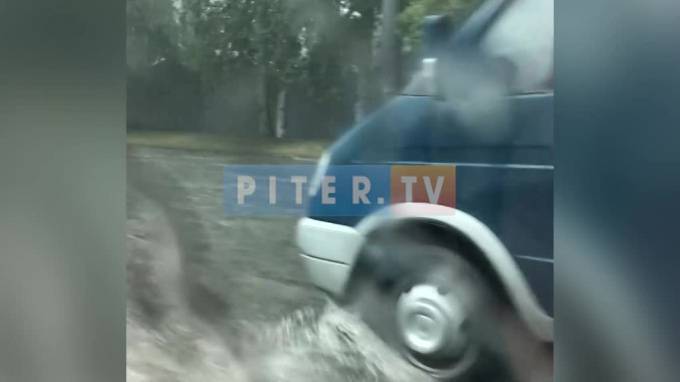 На улице Энгельса случился потоп - piter.tv - Санкт-Петербург