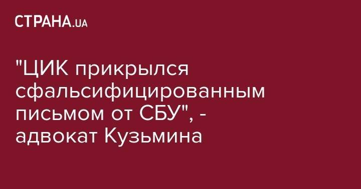 Иван Баканов - Ренат Кузьмин - "ЦИК прикрылся сфальсифицированным письмом от СБУ", - адвокат Кузьмина - strana.ua - Украина - Киев
