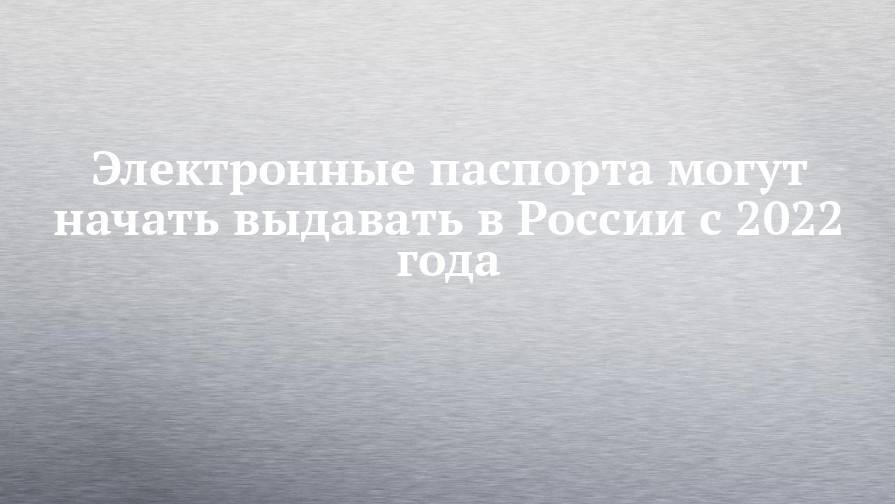 Максим Акимов - Электронные паспорта могут начать выдавать в России с 2022 года - chelny-izvest.ru - Россия