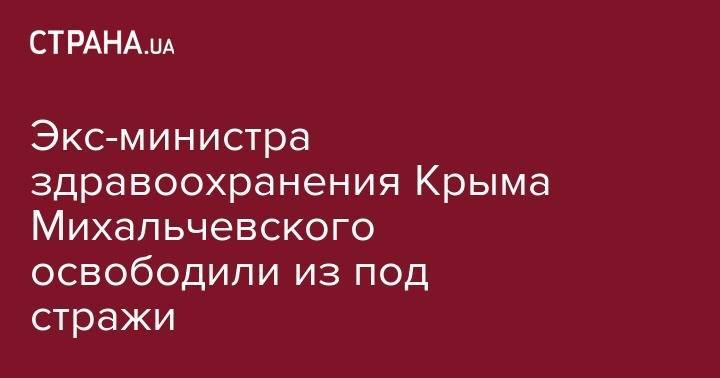 Валентин Рыбин - Экс-министра здравоохранения Крыма Михальчевского освободили из под стражи - strana.ua - Украина - Киев - Крым