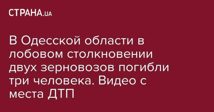 В Одесской области в лобовом столкновении двух зерновозов погибли три человека. Видео с места ДТП - strana.ua - Украина - Киев - Харьков - Одесская обл.