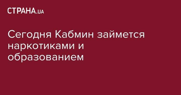 Ульяна Супрун - Сегодня Кабмин займется наркотиками и образованием - strana.ua - Россия - Украина