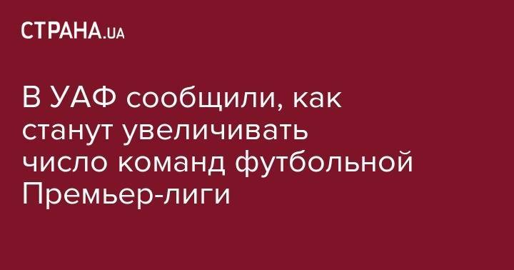 Андрей Павелко - В УАФ сообщили, как будут увеличивать число команд футбольной Премьер-лиги - strana.ua - Украина