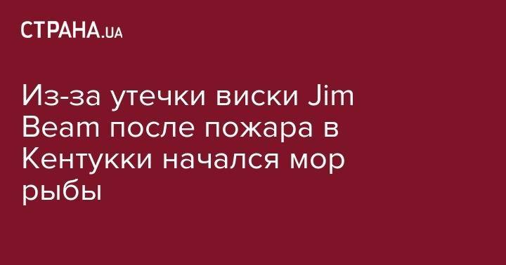 Из-за утечки виски Jim Beam после пожара в Кентукки начался мор рыбы - strana.ua - шт. Огайо - USA - Николаевская обл. - штат Кентукки