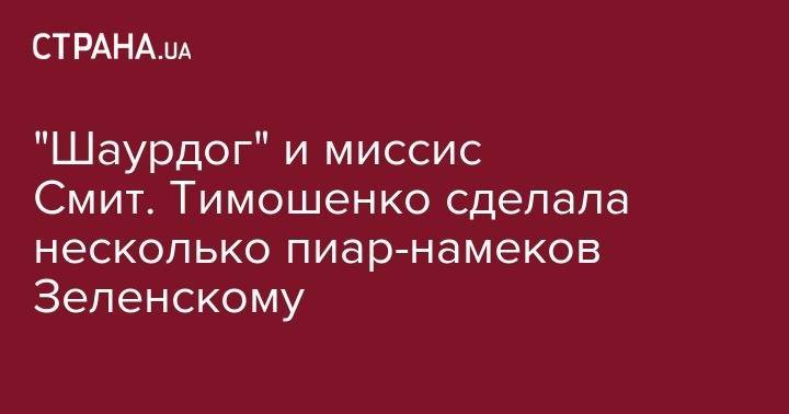 Владимир Зеленский - Юлия Тимошенко - "Шаурдог" и миссис Смит. Тимошенко сделала несколько пиар-намеков Зеленскому - strana.ua - Украина - Киевская обл.