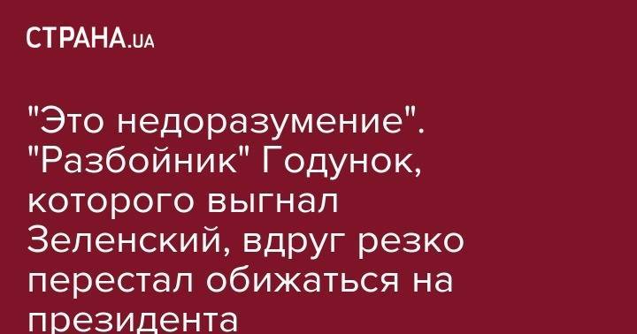 Владимир Зеленский - "Это недоразумение". "Разбойник" Годунок, которого выгнал Зеленский, вдруг резко перестал обижаться на президента - strana.ua - Украина - Киевская обл. - Борисполь