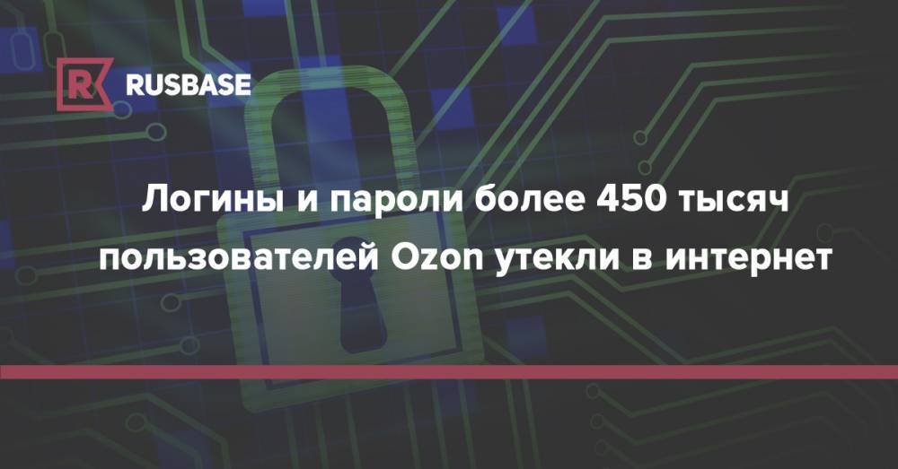 Логины и пароли более 450 тысяч пользователей Ozon утекли в интернет - rb.ru