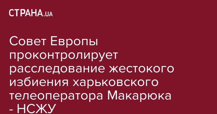 Сергей Томиленко - Совет Европы проконтролирует расследование жестокого избиения харьковского телеоператора Макарюка - НСЖУ - strana.ua - Украина - Киев - Харьков