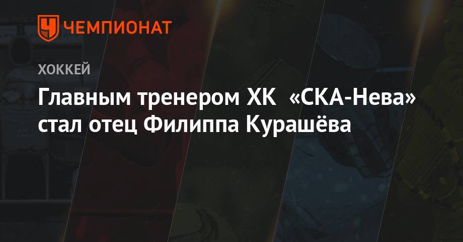 Главным тренером ХК «СКА-Нева» стал отец Филиппа Курашёва - championat.com - Россия - Китай - Санкт-Петербург - Казахстан - Узбекистан - Тверь - Нижний Новгород - Ташкент