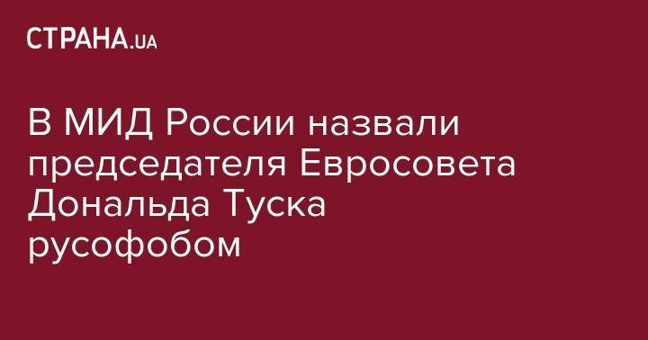 Владимир Путин - Геннадий Кернес - Георгий Жуков - Дональд Туск - В МИД России назвали председателя Евросовета Дональда Туска русофобом - strana.ua - Россия - Грузия - Швеция - Харьков