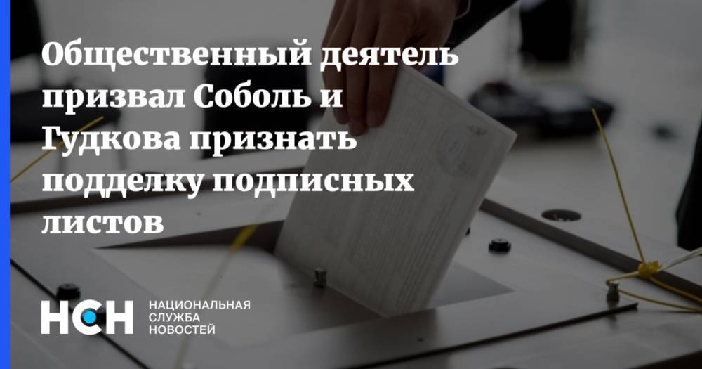 Любовь Соболь - Иван Жданов - Дмитрий Гудков - Александр Соловьев - Николай Булаев - Илья Ремесло - Кирилл Гончаров - Андрей Бабушкин - Дмитрий Реут - Общественный деятель призвал Соболь и Гудкова признать подделку подписных листов - nsn.fm - Москва