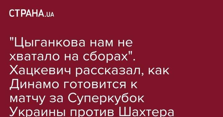 Александр Хацкевич - Денис Попов - "Цыганкова нам не хватало на сборах". Хацкевич рассказал, как Динамо готовится к матчу за Суперкубок Украины против Шахтера - strana.ua - Австрия - Украина - Киев - Донецк
