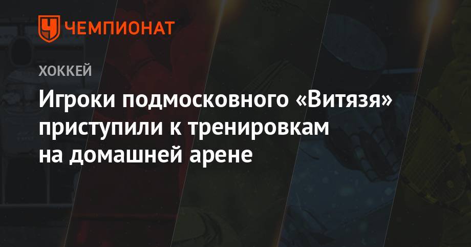 Михаил Кравец - Игроки подмосковного «Витязя» приступили к тренировкам на домашней арене - championat.com - Московская обл.